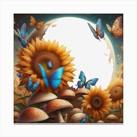 Butterfly in the moonlight Canvas Print