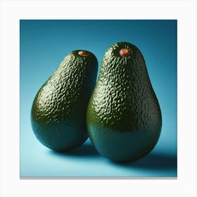 Two Shiny Avocados On Blue Kitchen Restaurant  Canvas Print