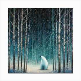 Polar Bear In The Woods 1 Canvas Print