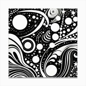 Black And White Swirls 1 Canvas Print