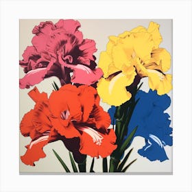 Gladiolus 4 Pop Art Illustration Square Canvas Print