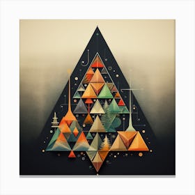 Geometric Christmas Tree Canvas Print
