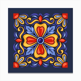 Mexican Floral Pattern 1 Canvas Print
