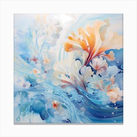 AI Floral Waltz in Watercolor Symphony Canvas Print