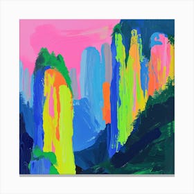 Colourful Abstract Zhangjiajie National Forest China 4 Canvas Print