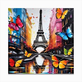 Butterflies In Paris 9 Canvas Print