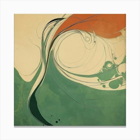 Vintage Abstract wave painting Canvas Print