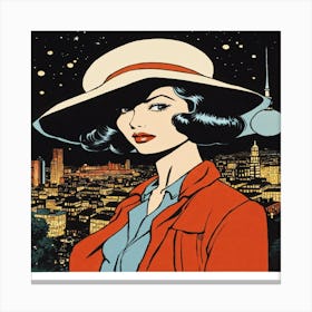 Woman In A Hat Canvas Print