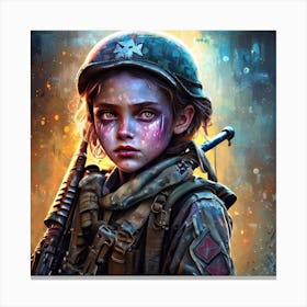 Girl Soldier WW2 Canvas Print