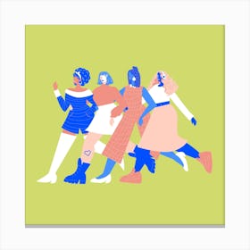 Girlfriends Square Canvas Print