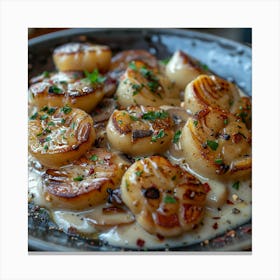 Scallops In Cream Sauce Canvas Print