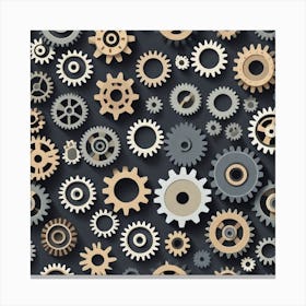 Gears Background Stock Photo Canvas Print