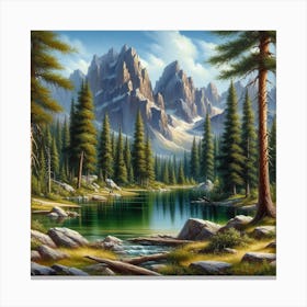Lake In The Mountains 18 Canvas Print