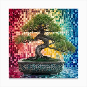 Vibrant Bonsai Mosaic Canvas Print