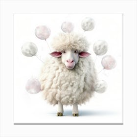 Sheep With Balloons Canvas Print