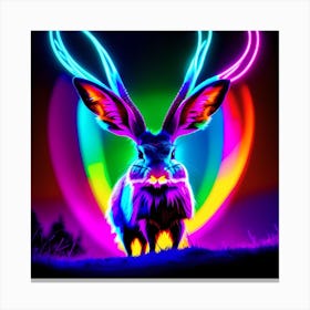 Neon Jackalope Canvas Print