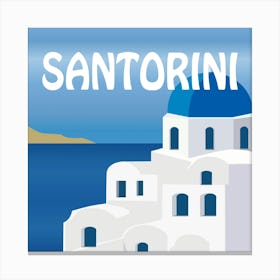 Santorini Bold Illustration Canvas Print