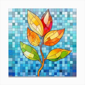 Stained Glass Leaf Canvas Print