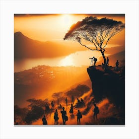 Sunset At The Top Of A Mountain Canvas Print