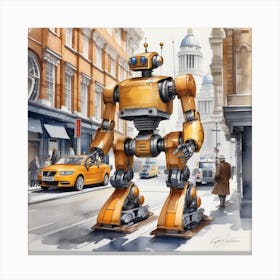 Robot On The Street 52 Canvas Print