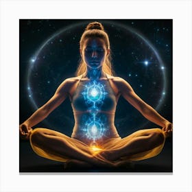 Woman In Meditation Energy auras 2 Canvas Print