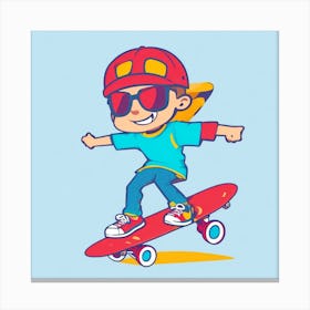 Skateboarder Boy Canvas Print