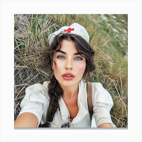 Russian Nurse Selfie 1 Canvas Print