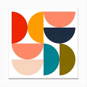 Mid Century Geometric Color Play Canvas Print