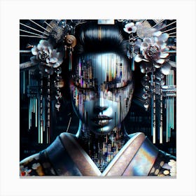 Japan Traditional Geisha Illustration By Ad 22 Canvas Print