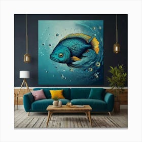 Blue Fish Canvas Print