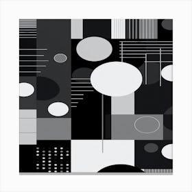 Abstract Black And White Painting,Abstract seamless pattern design Canvas Print