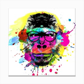 Gorilla With Glasses Canvas Print