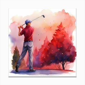 Watercolor Golfer Toile