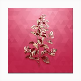 Vintage Eastern Baccharis Botanical in Gold on Viva Magenta n.0891 Canvas Print