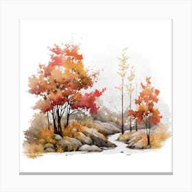 Watercolor Autumn Trees 12 Canvas Print