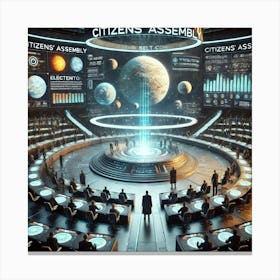 A Futuristic Sci Fi Scene Showcasing The Citizens’ Canvas Print