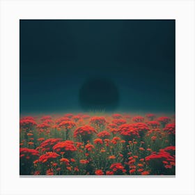 Dark Field Of Flowers 1 Canvas Print