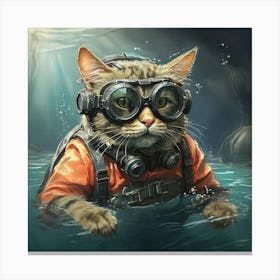 Underwater Cat 1 Canvas Print