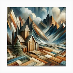 A mixture of modern abstract art, plastic art, surreal art, oil painting abstract painting art e
wooden huts mountain montain village 17 Canvas Print
