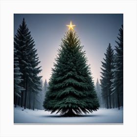 Christmas Tree In The Forest 67 Canvas Print