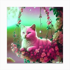 Cat In A Swing Canvas Print