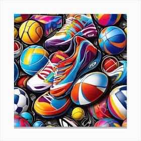 Colorful Sports Balls Canvas Print