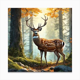 Deer In The Forest 181 Canvas Print