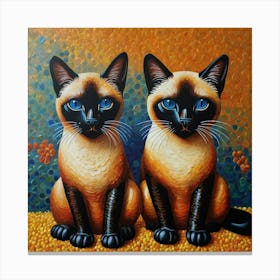 Pair of Siamese cats Canvas Print