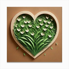 Heart Paper Art Canvas Print