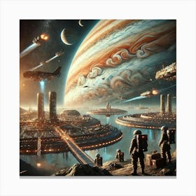 A Cinematic Sci Fi Depiction Of The Early Days Of 1 Canvas Print