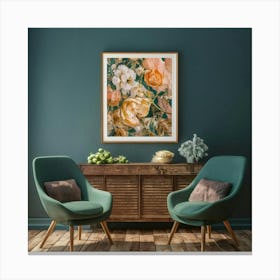 Peach Roses Canvas Print