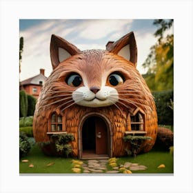 Firefly Whimsical Cat Shaped House With Playful Charm 15427 (2) Canvas Print