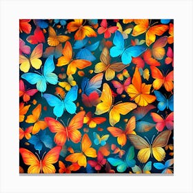 Colorful Butterflies Background Canvas Print