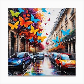 Butterflies In The Rain 2 Canvas Print